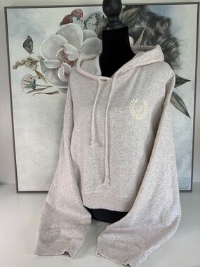 Women's Light Beige Hoodie Sweatshirt.